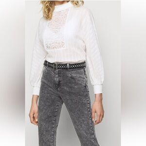 MAJE High Rise Straight Leg Jean Cropped Size 34 US XS or size 2